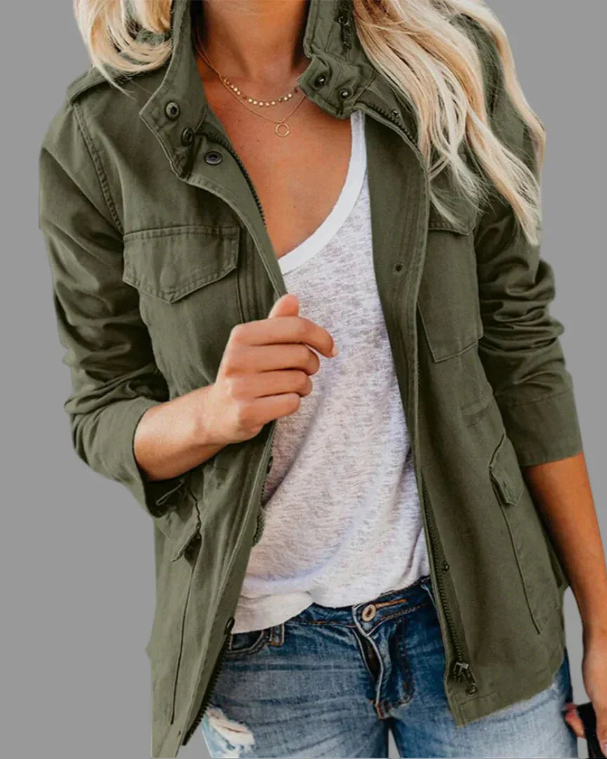 Lightweight utility jacket for women | Relaxed waist length