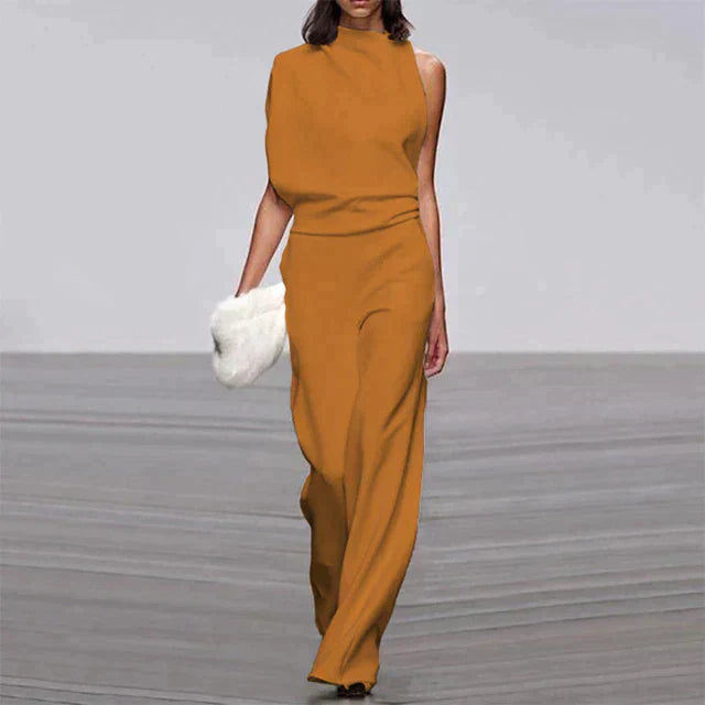 Jumpsuit for women with wide legs | One shoulder Elegant