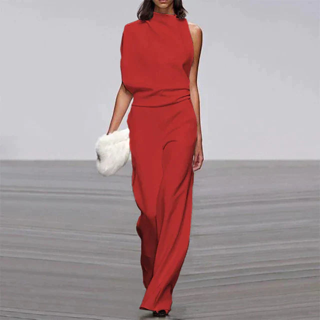 Jumpsuit for women with wide legs | One shoulder Elegant
