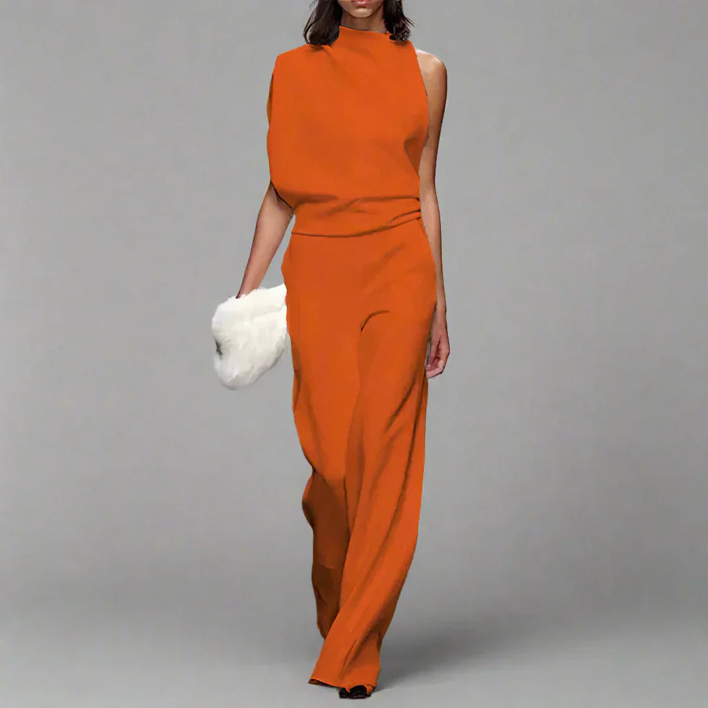 Jumpsuit for women with wide legs | One shoulder Elegant