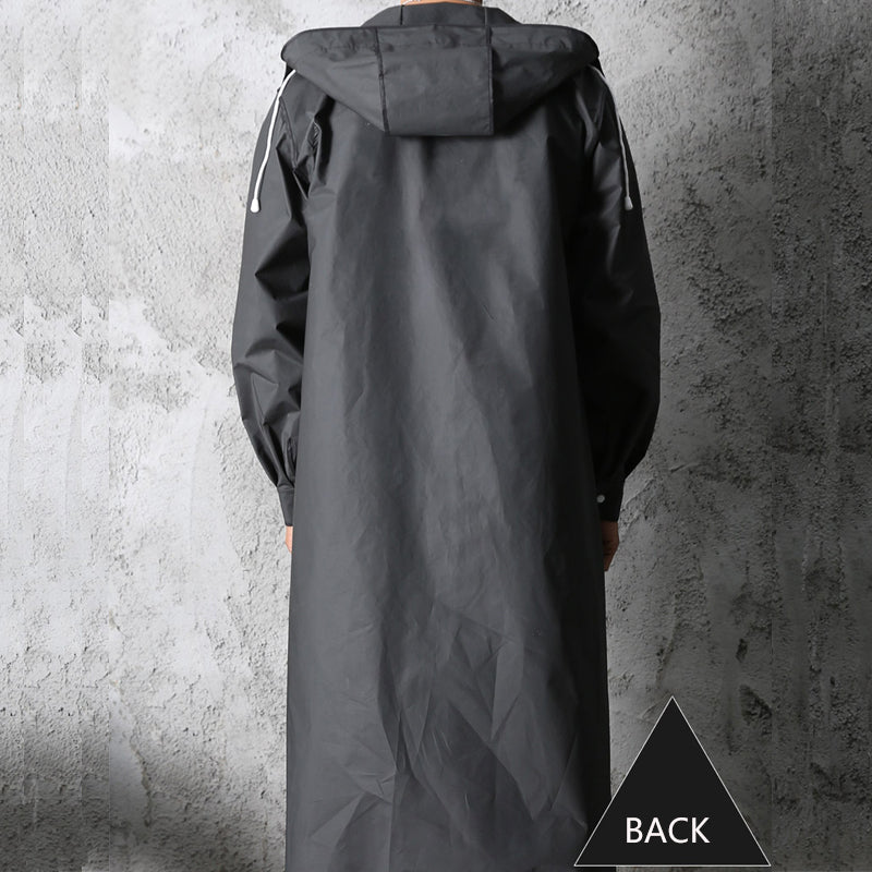 Long raincoat with hood for men