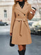 Elegant double-sided women's trench coat with lapel collar