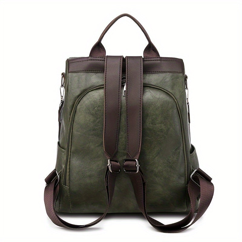 Bag backpack for women made from vegan PU leather with a secure design