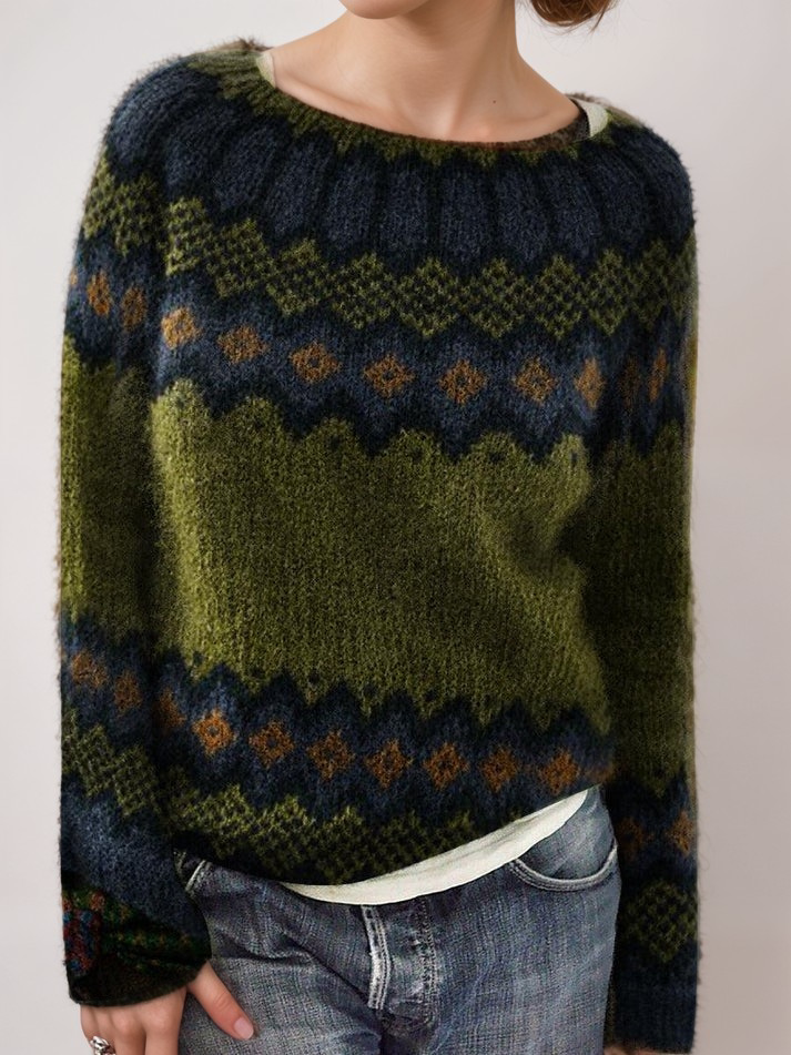 Fair Isle Crewneck Sweater for Women - Image 1