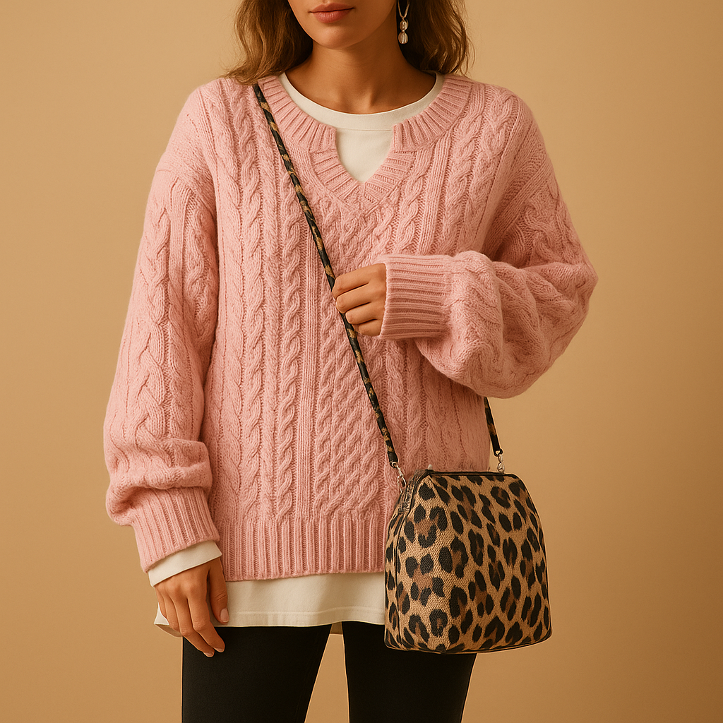 Oversized Cable Knit Sweater for Women - Image 3