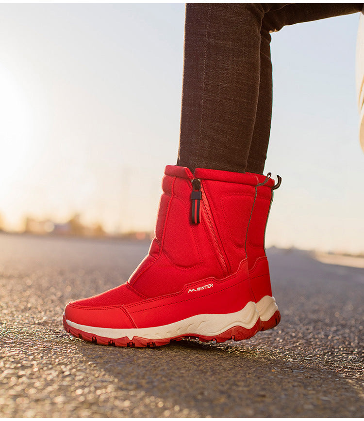 Γυναικείες χειμερινές μπότες με φερμουάρ στο πλάι - αδιάβροχες, αντιολισθητικές, ανθεκτικές μπότες χιονιού με ζεστή επένδυση