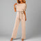 Wide cut jumpsuit for women | short sleeve, elegant