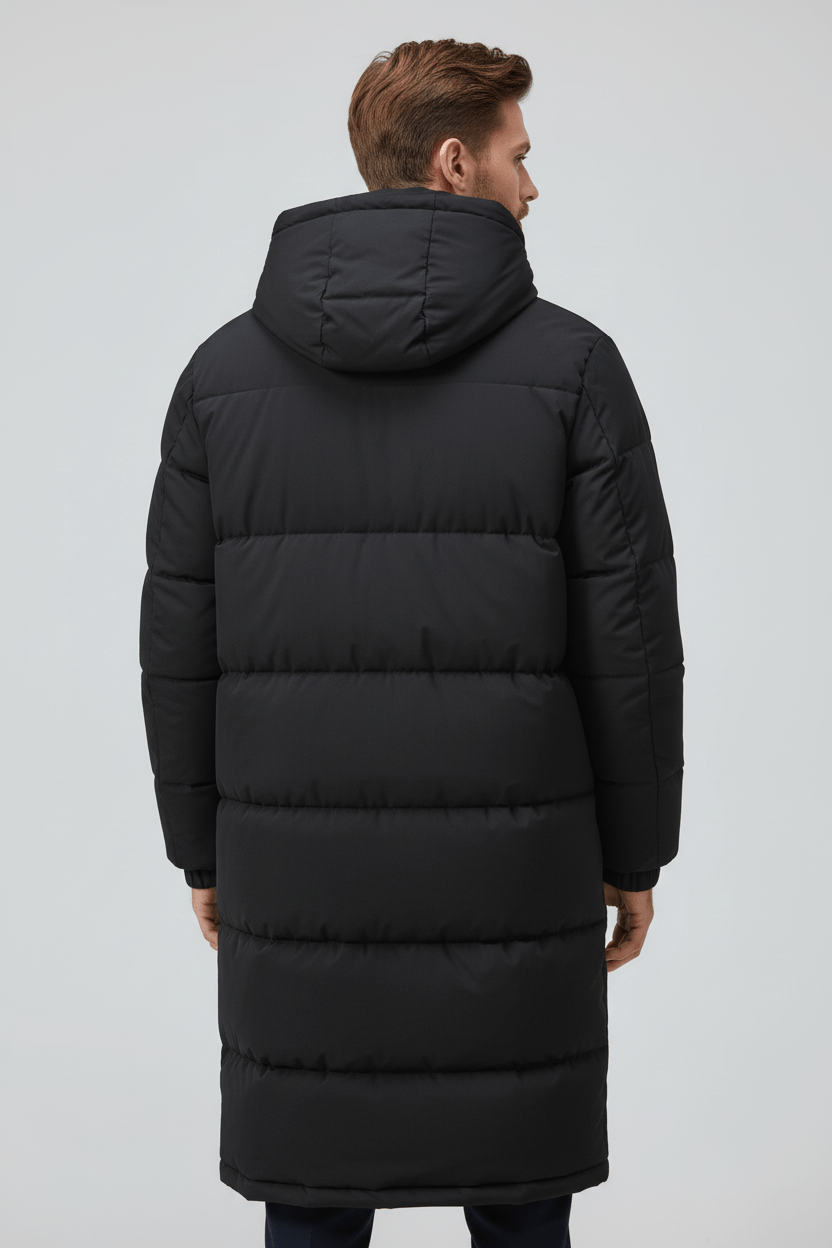 Hooded Long Puffer Coat for Men - Image 1
