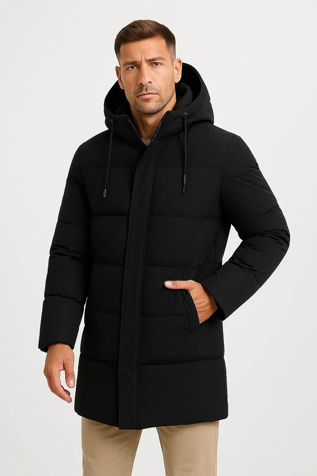 Hooded Puffer Coat for Men - Image 1