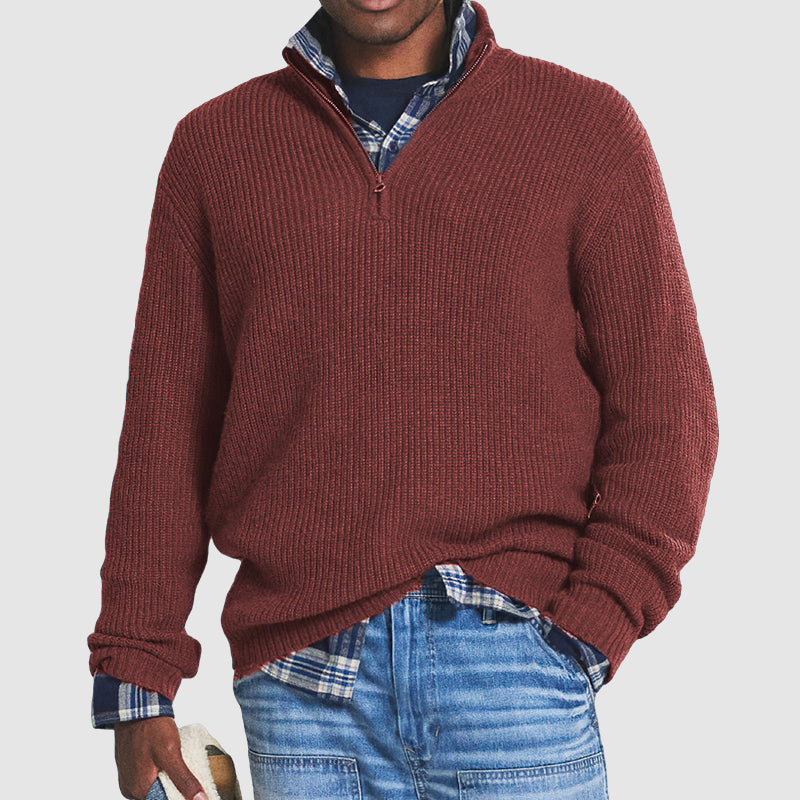 Quarter-Zip Knit Sweater for Men - Image 8