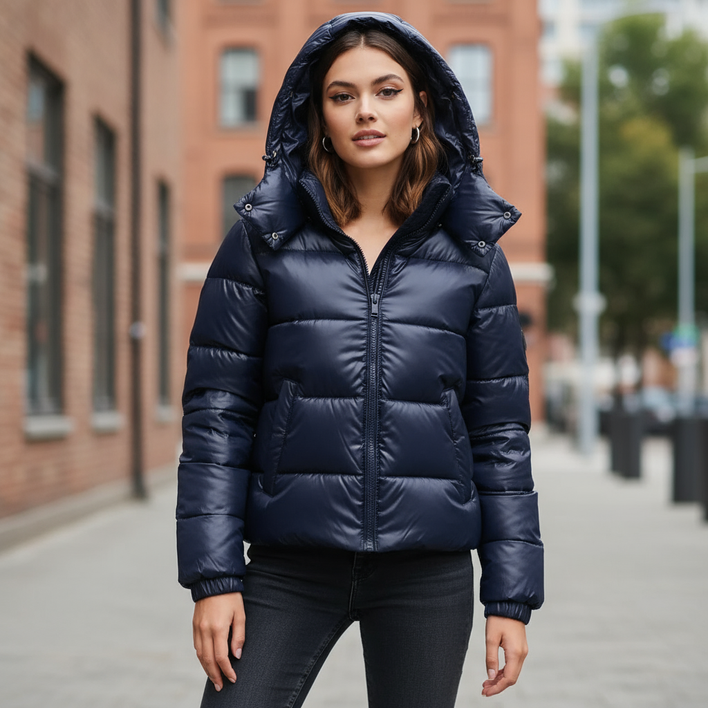 Hooded Quilted Puffer Jacket for Women - Image 1