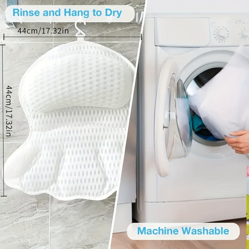 Cuscino da bagno LuxieSpa 4D Luxe - Cuscino traspirante con supporto per collo e schiena per un bagno rilassante