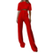 Fran | Women's Two-Piece Set | Wide-Leg Pants & 3/4 Sleeve O-Neck Top
