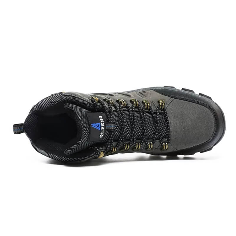 Outdoorové kožené boty, nepromokavá turistická obuv, zelená