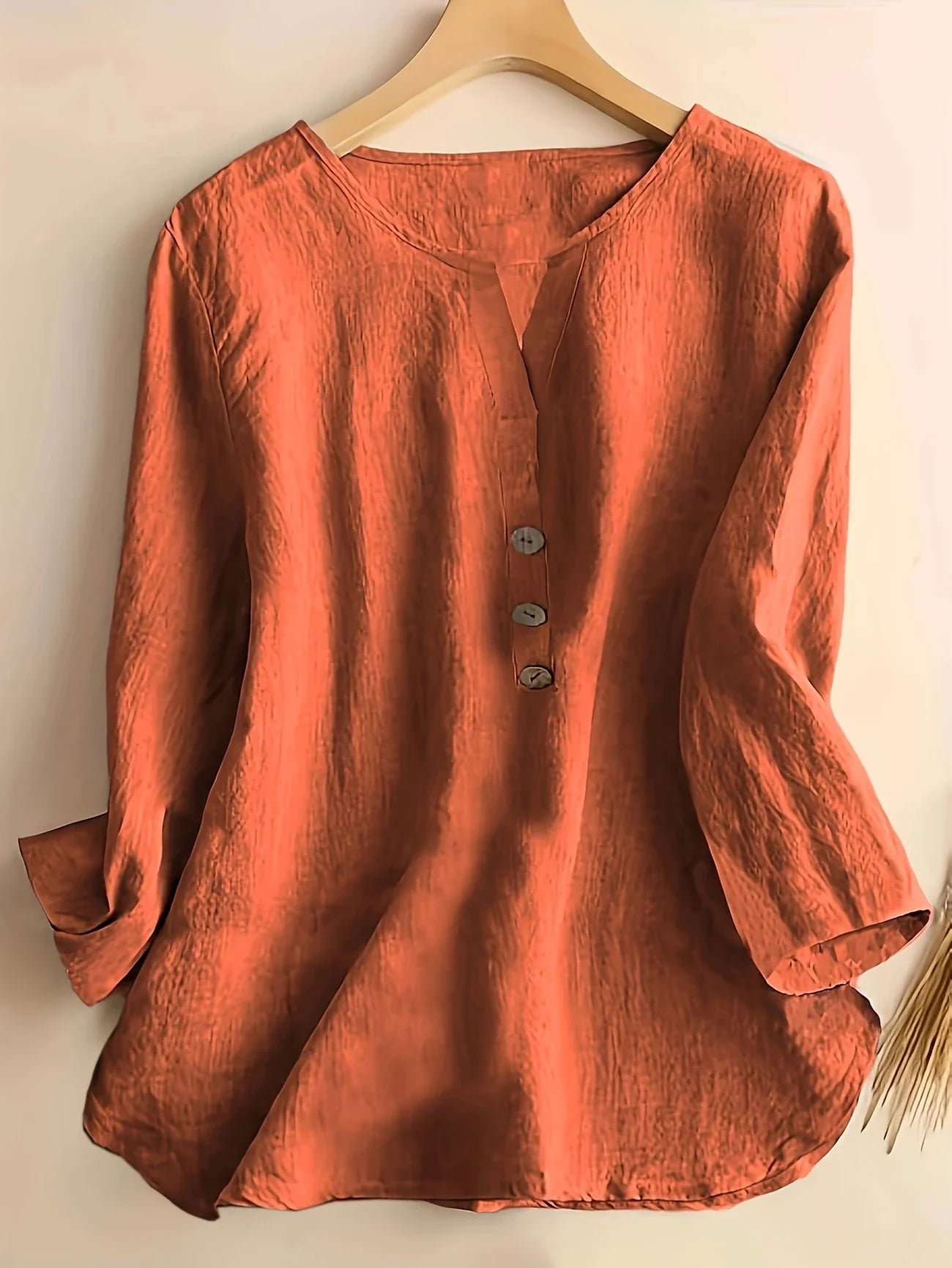 Luna - Casual Cotton and Linen Blouse