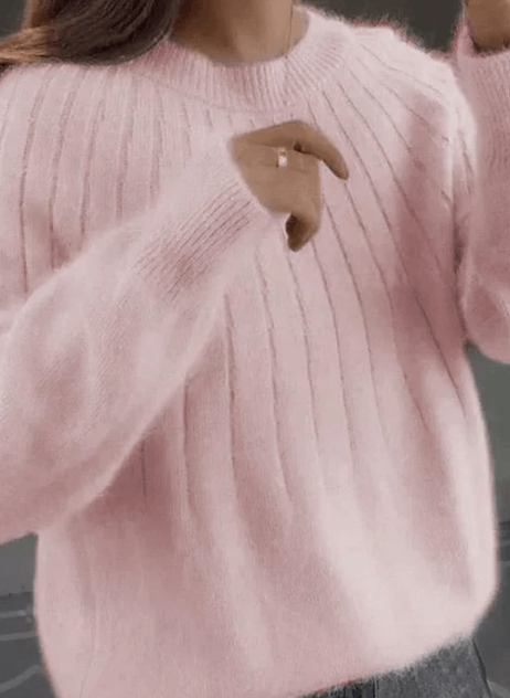 Ribbed Crew Neck Sweater for Women - Image 3