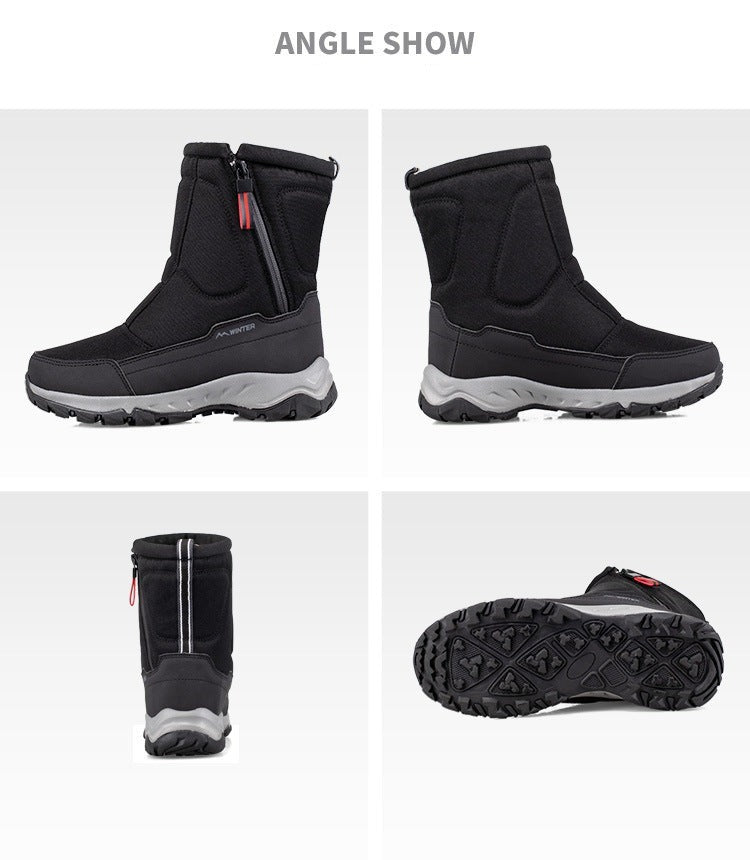 Γυναικείες χειμερινές μπότες με φερμουάρ στο πλάι - αδιάβροχες, αντιολισθητικές, ανθεκτικές μπότες χιονιού με ζεστή επένδυση