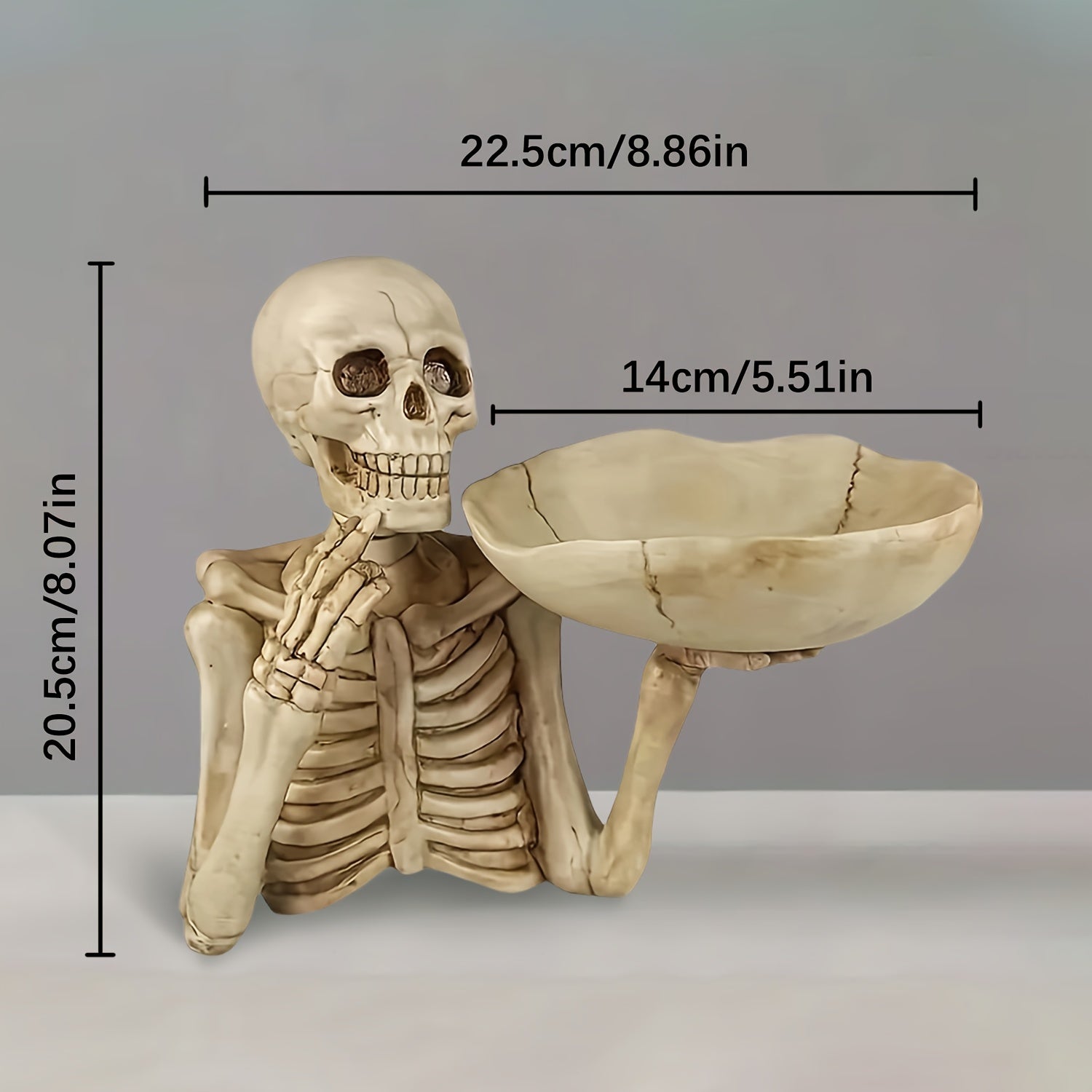 GhoulBowl | Resin skull bowl with bowl – Gothic skeleton Halloween decoration