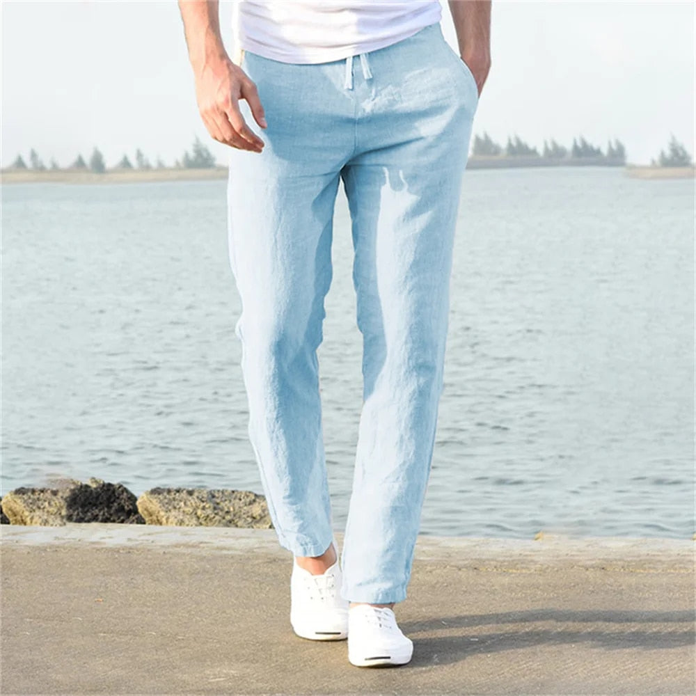 Noah Men's Linen Pants - Lightweight and Comfortable Summer Pants with Loose Fit