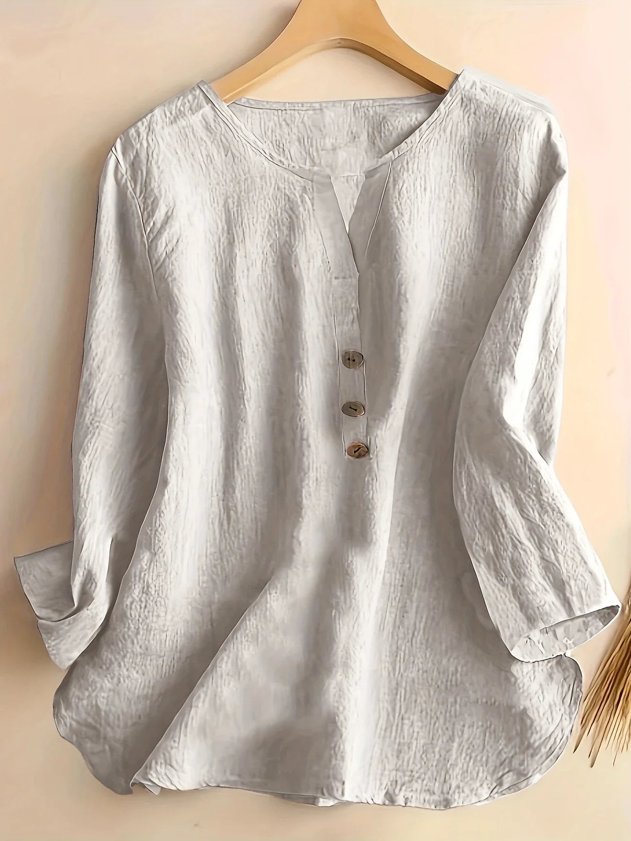 Luna - Casual Cotton and Linen Blouse