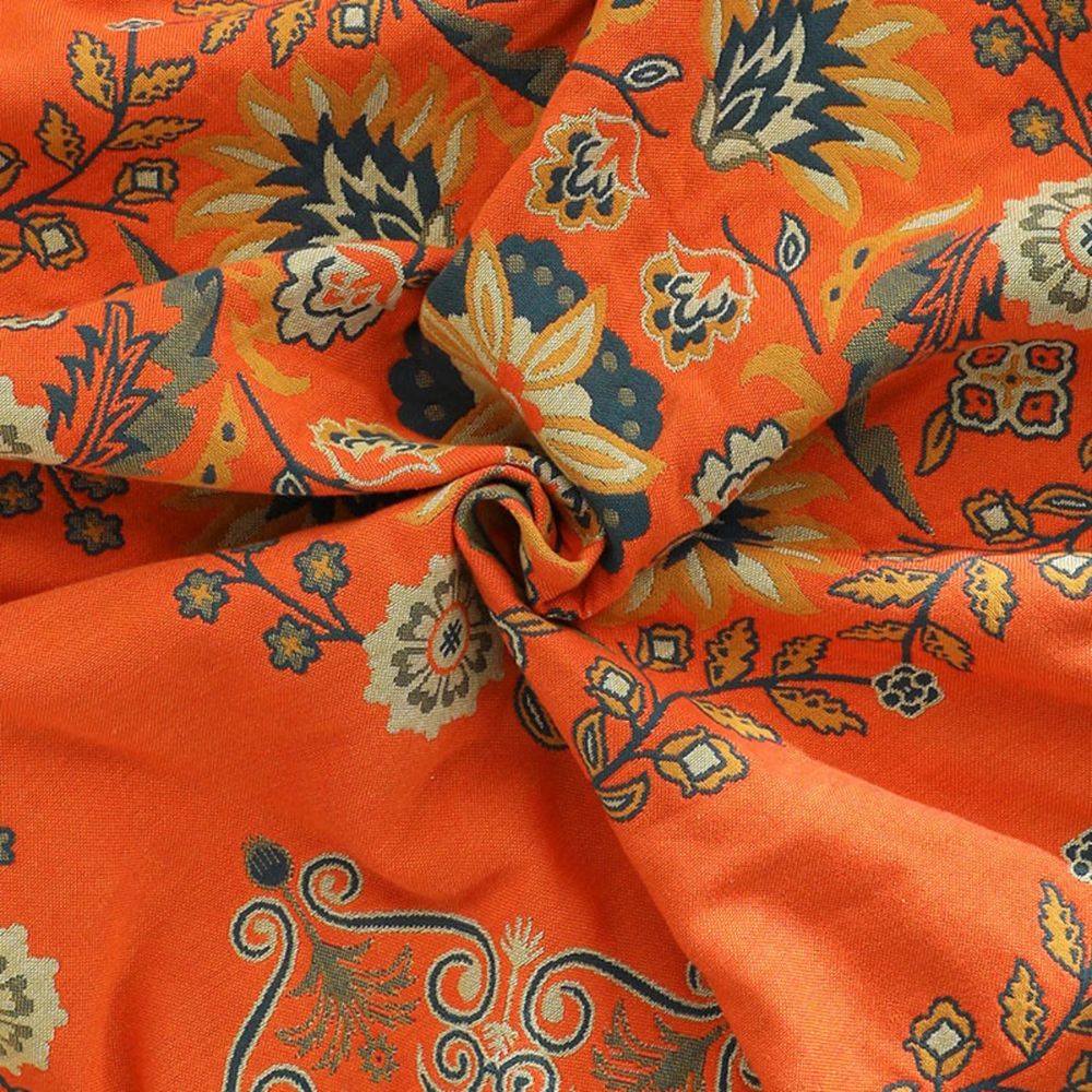 Cotton Floral Reversible Throw Blanket