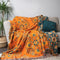 Cotton Floral Reversible Throw Blanket