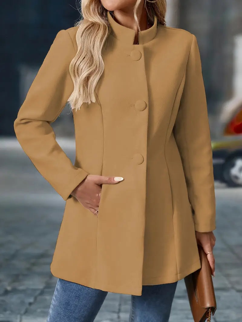Button Front A-Line Coat for Women - Image 14