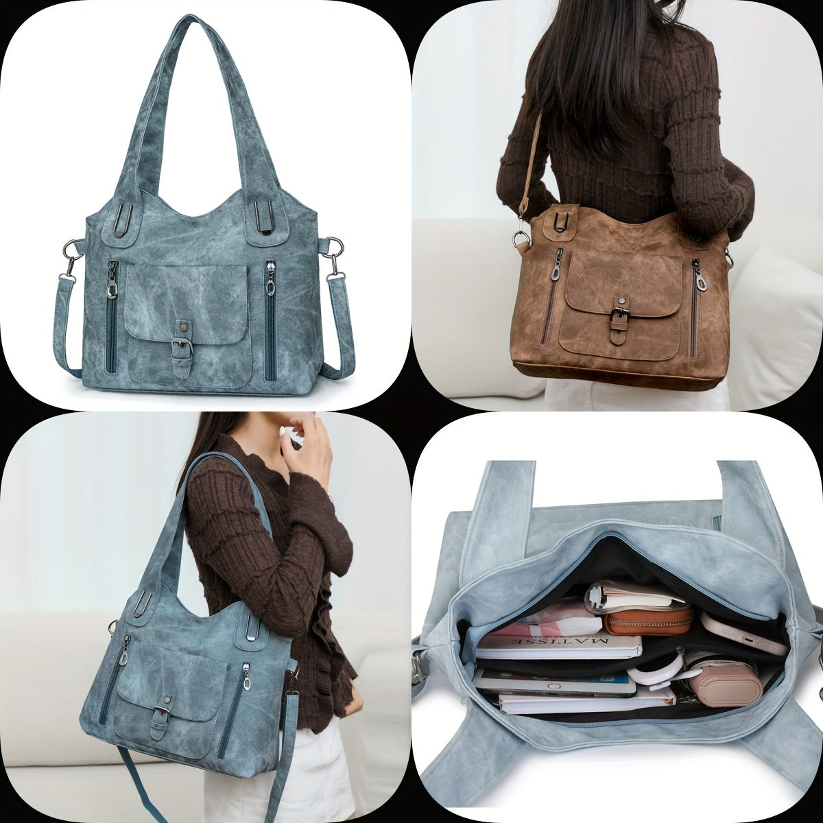 Vintage chic shoulder bag - practical and elegant
