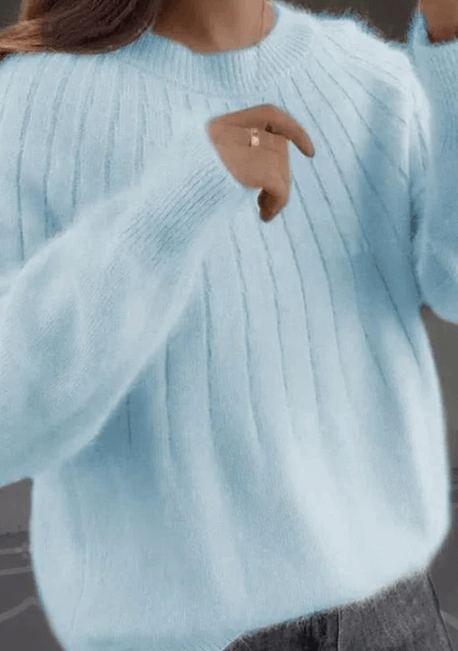 Ribbed Crew Neck Sweater for Women - Image 7