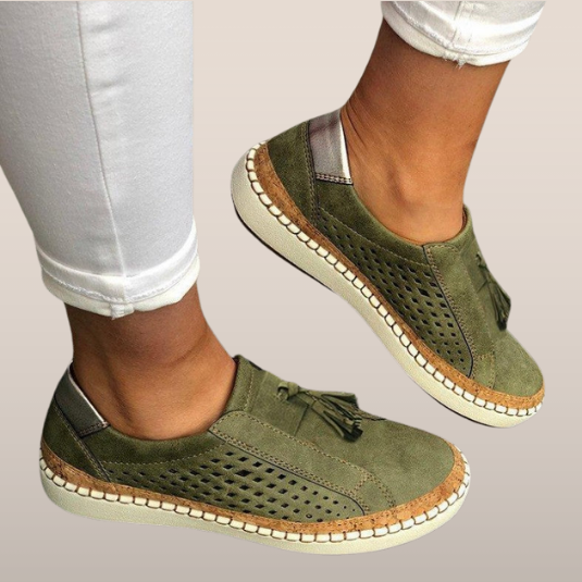 Premium Slip-On Instappers til kvinder med flet - åndbar strik og afslappet elegance