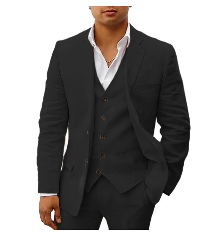 Elegant 3-piece men's suit - chic attire for weddings and summer ceremonies