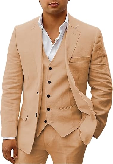 Elegant 3-piece men's suit - chic attire for weddings and summer ceremonies