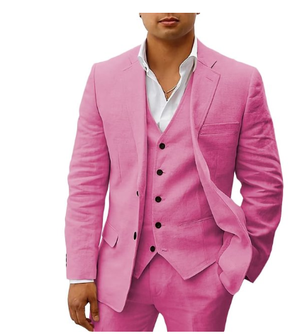 Elegant 3-piece men's suit - chic attire for weddings and summer ceremonies