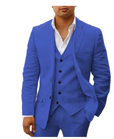 Elegant 3-piece men's suit - chic attire for weddings and summer ceremonies