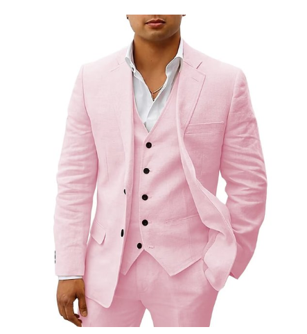 Elegant 3-piece men's suit - chic attire for weddings and summer ceremonies