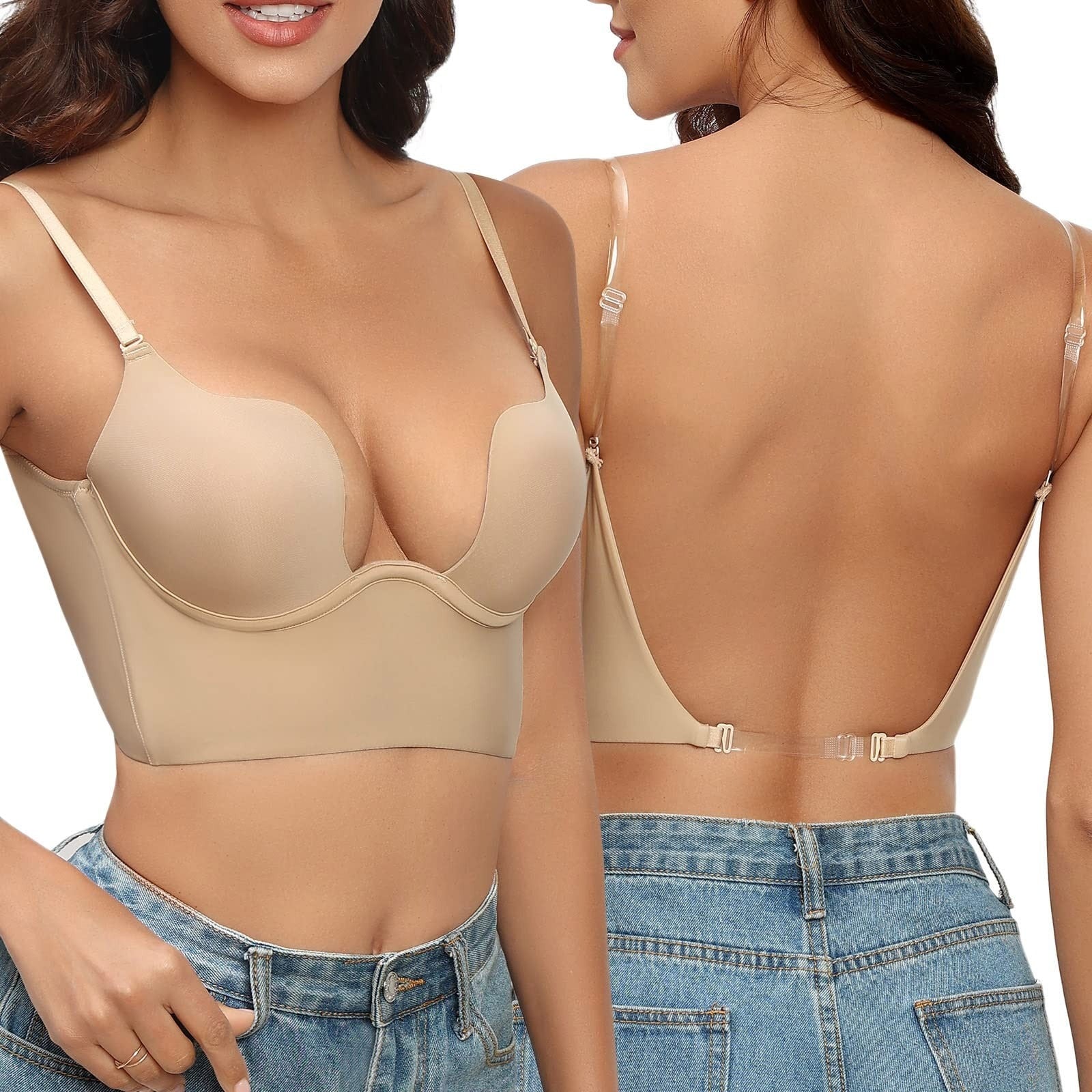 Madelyn Women's Bra - Seamless Backless Bra with Invisible Support and Comfortable Fit