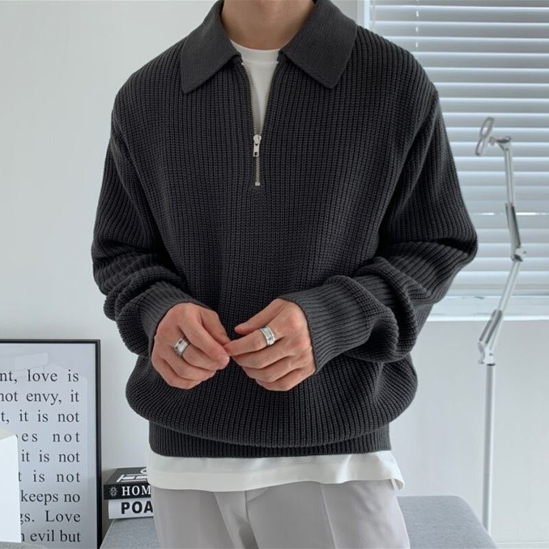 Half-Zip Collared Sweater for Men - Image 1