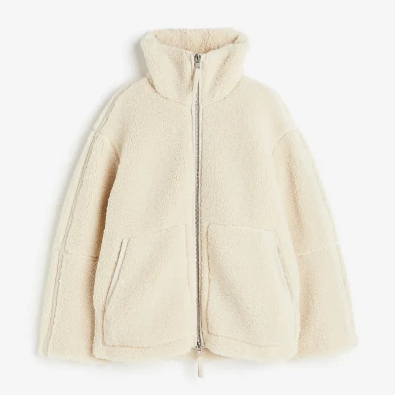 Oversized Sherpa Zip-Up Jacket for Women - Image 2