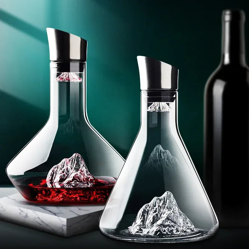 Vinkaraffel af krystalglas med belufter