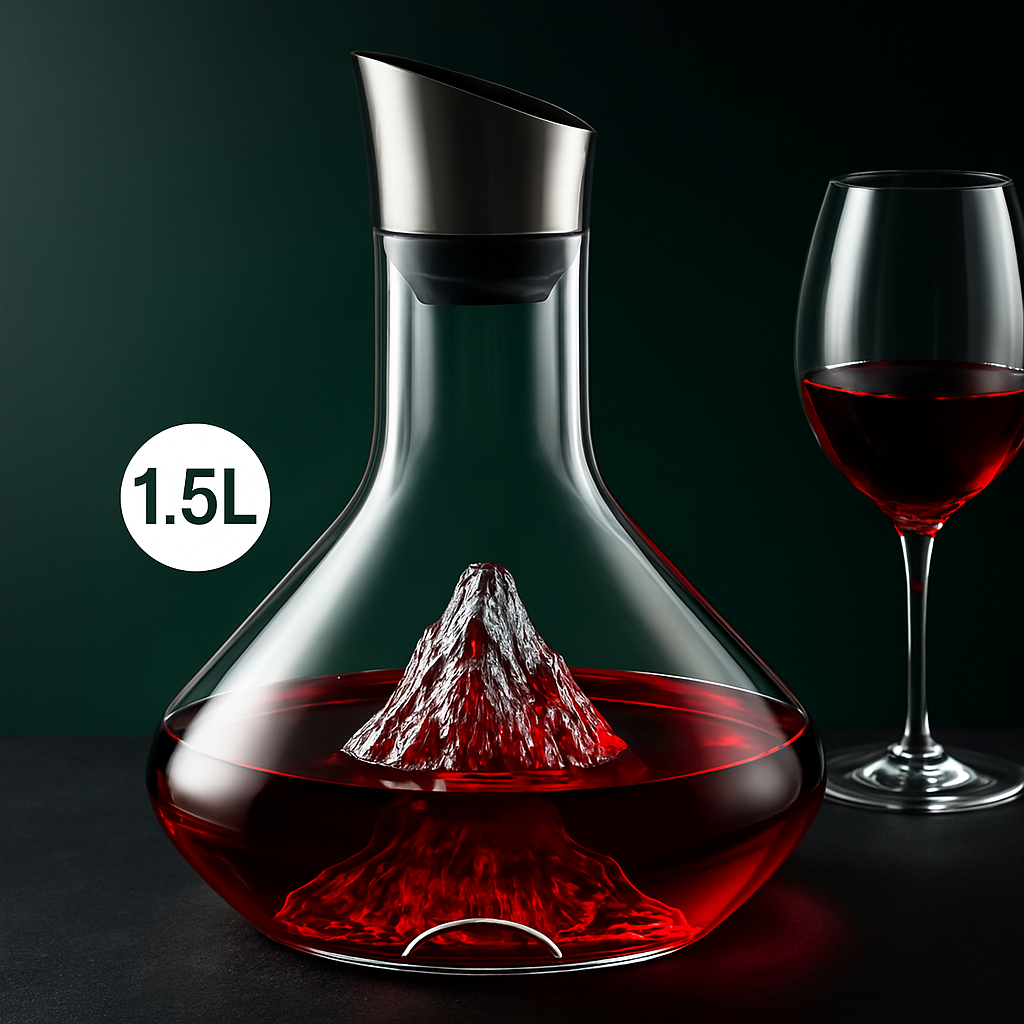 Vinkaraffel af krystalglas med belufter