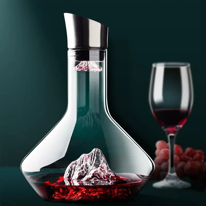 Vinkaraffel af krystalglas med belufter