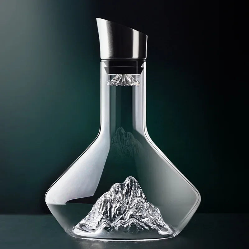 Vinkaraffel af krystalglas med belufter