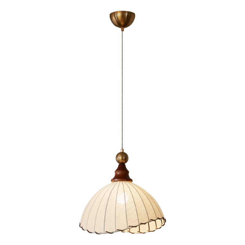 Pendant Light Fabric Shade Wooden Ceiling Lamp