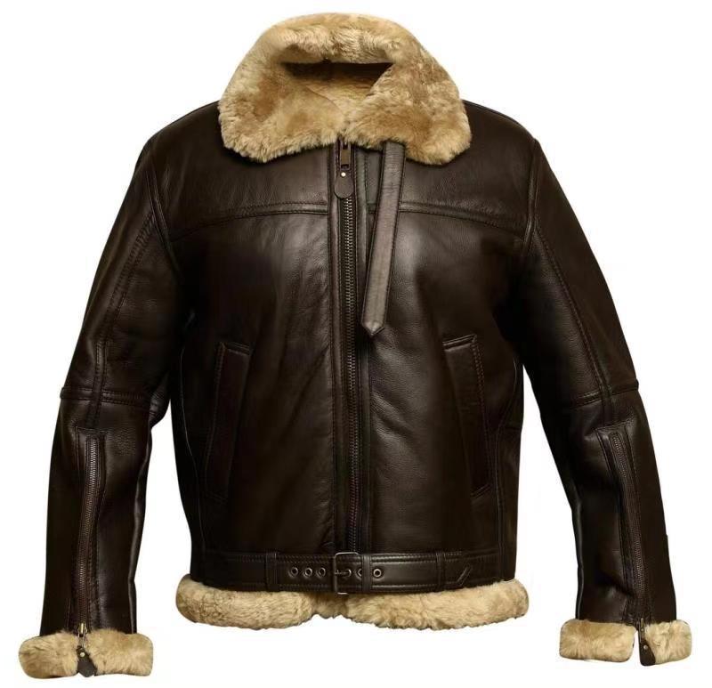 Shearling Aviator Jacket for Men - Image 5