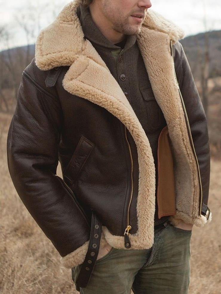 Shearling Aviator Jacket for Men - Image 1