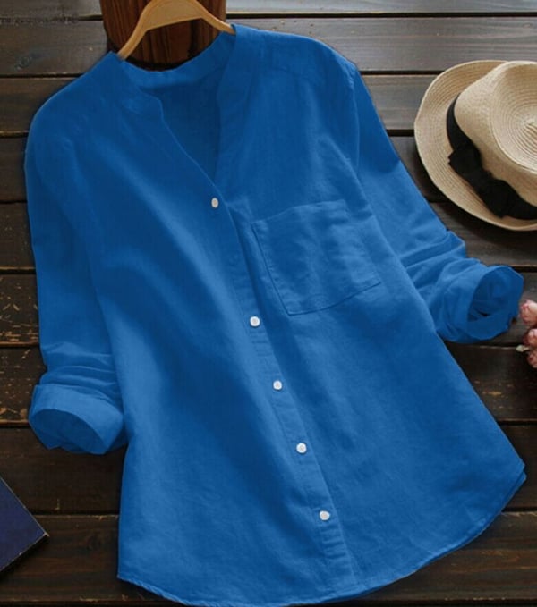 Aloyse Women's Shirt - Comfort in Breathable Cotton and Linen and Loose, Casual Cut