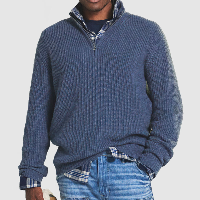 Quarter-Zip Knit Sweater for Men - Image 9