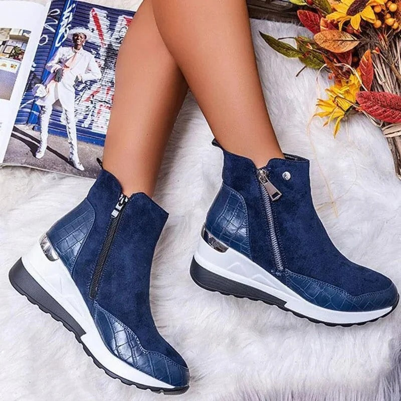Orthopedic mid-height leather ankle boots for women | Lisa