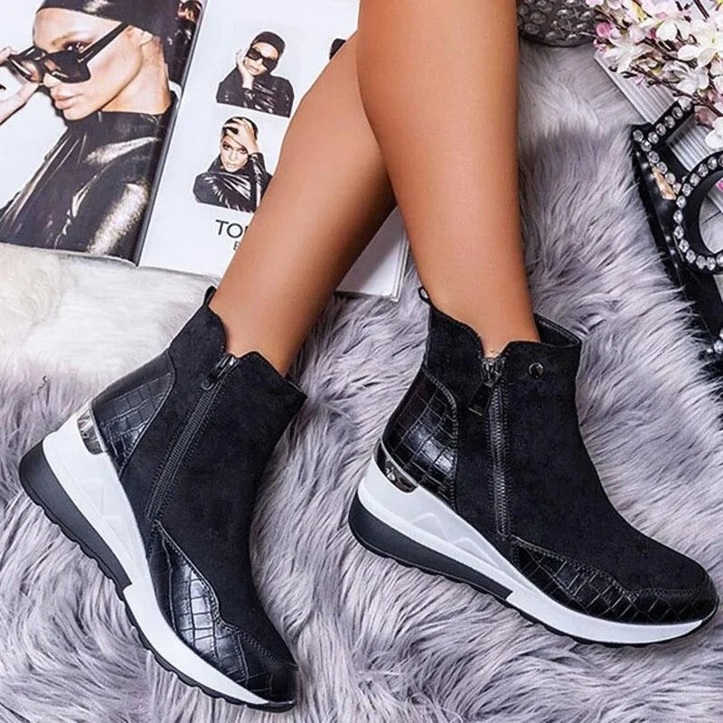 Orthopedic mid-height leather ankle boots for women | Lisa