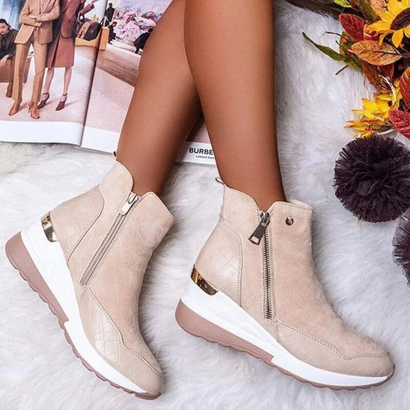 Orthopedic mid-height leather ankle boots for women | Lisa